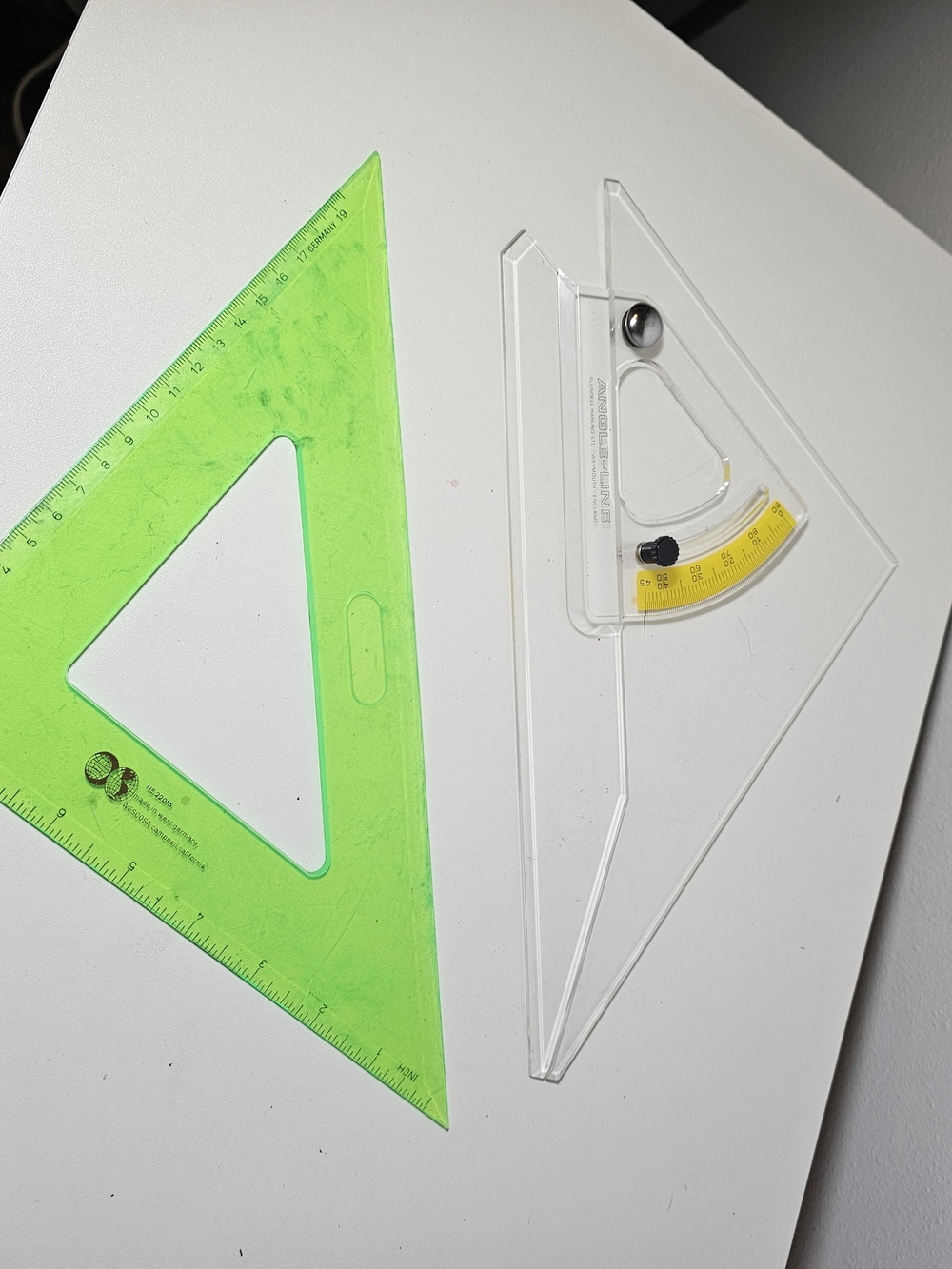 Clear and Neon Green Triangle Rulers - Multipack for Home & Party Crafts